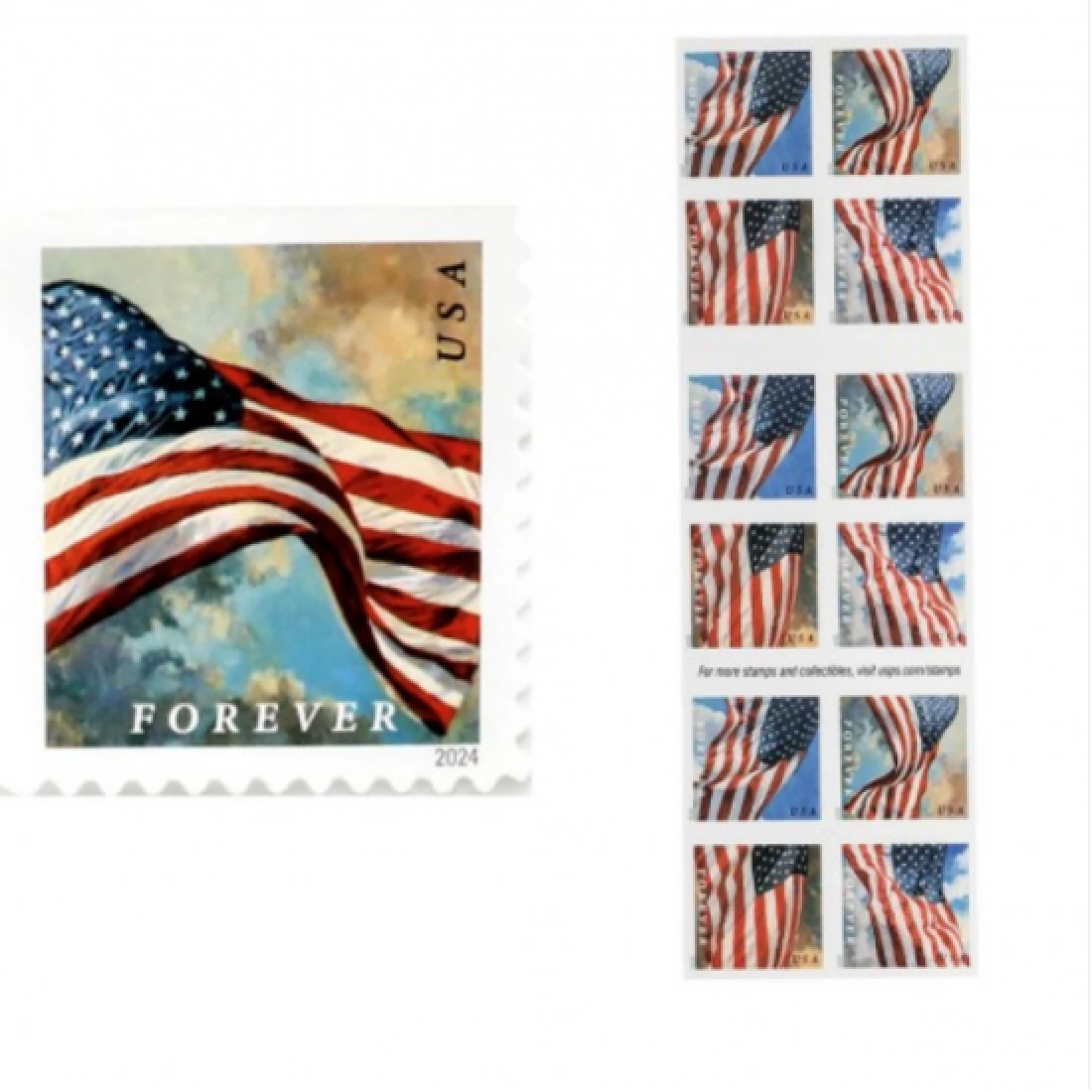product_image_1765807486 2024 U.S. Flags Forever Stamps Booklets